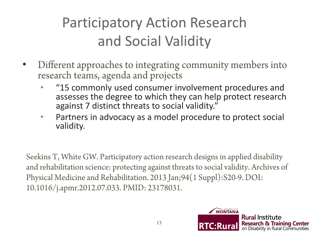 participatory action research and social validity