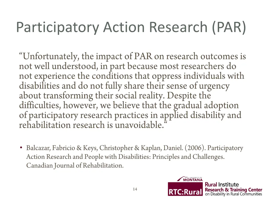 participatory action research par