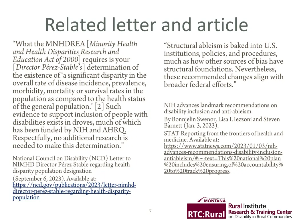 related letter and article