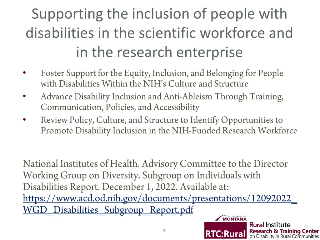 supporting the inclusion of people with 1