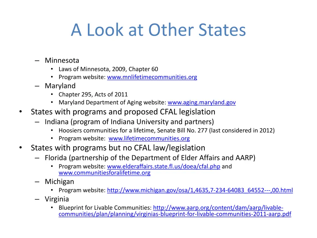 a look at other states