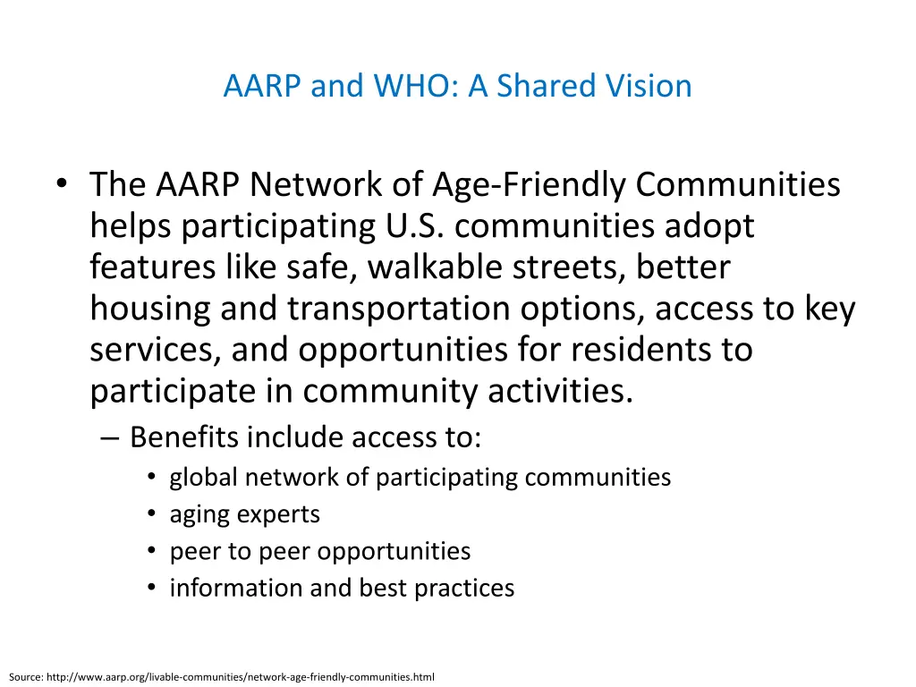 aarp and who a shared vision