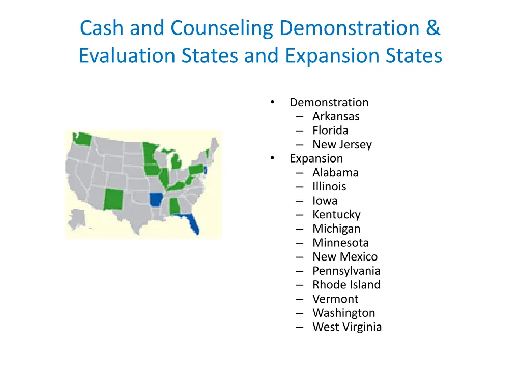 cash and counseling demonstration evaluation