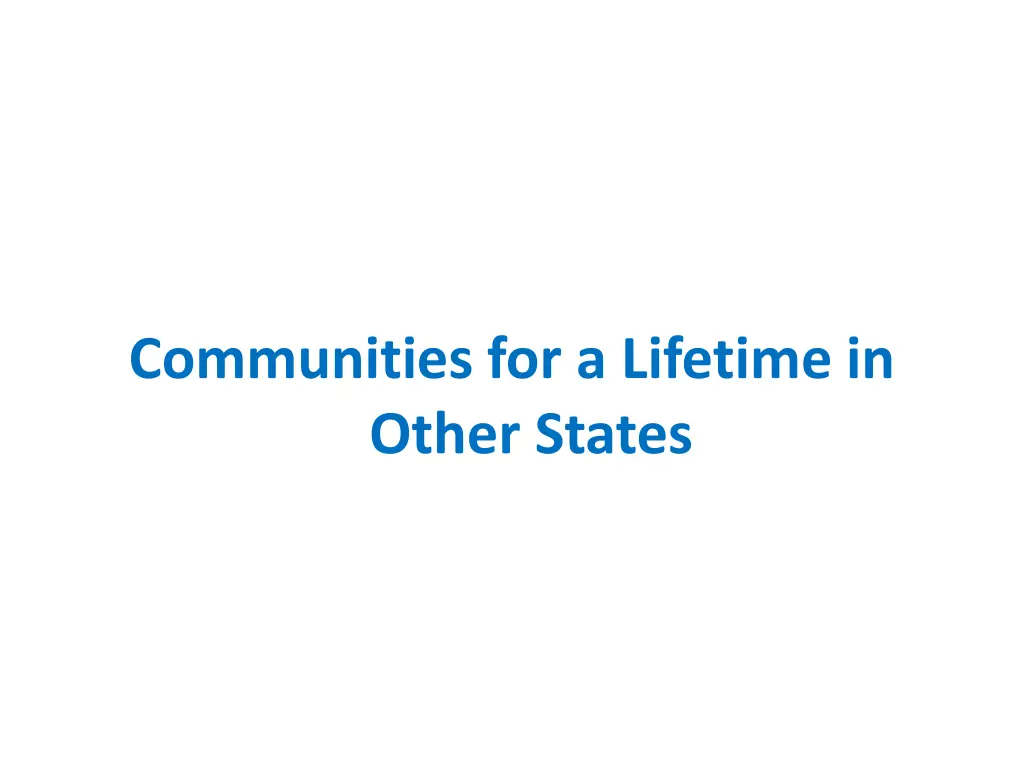 communities for a lifetime in other states