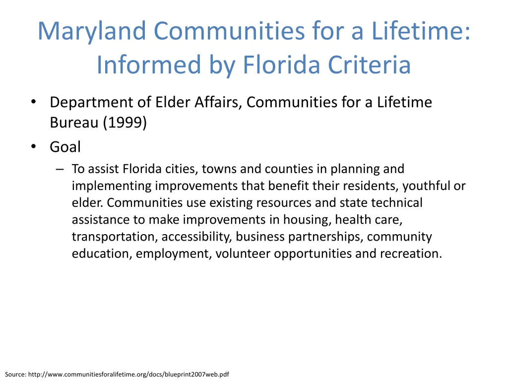 maryland communities for a lifetime informed