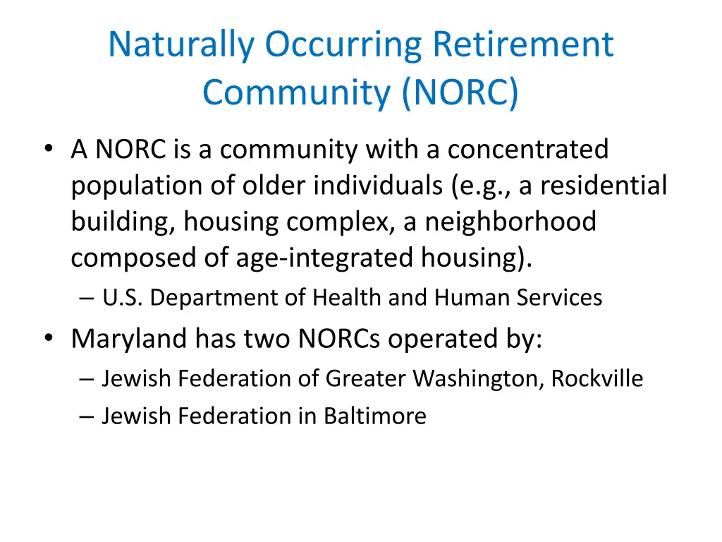 naturally occurring retirement community norc