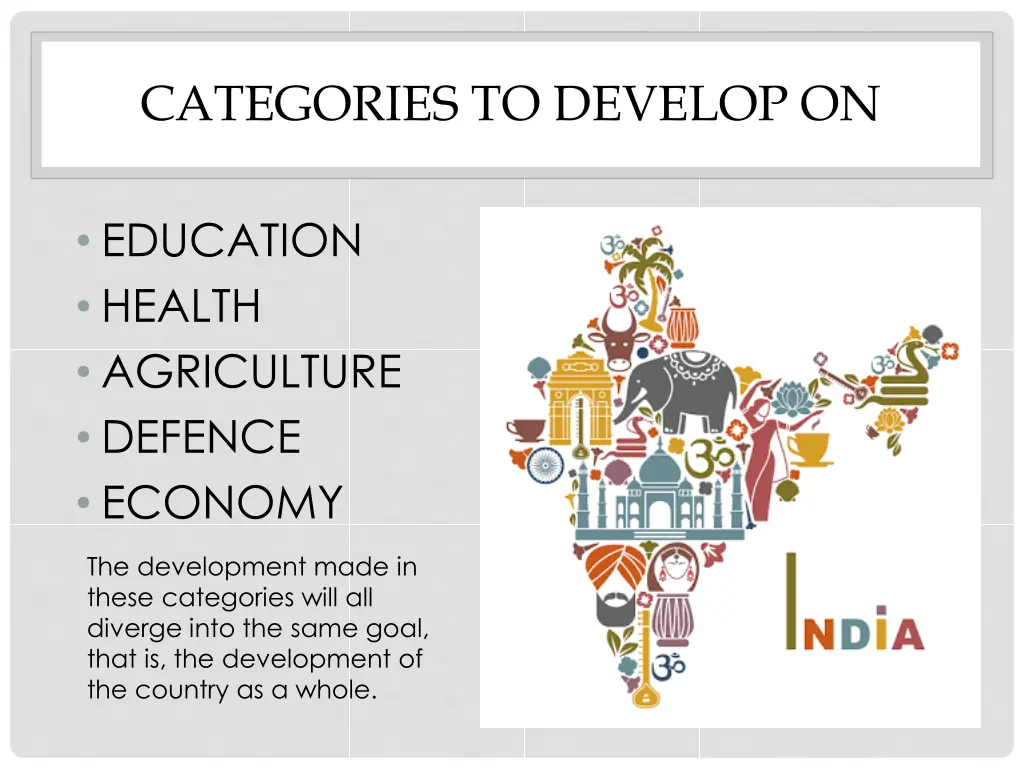 categories to develop on