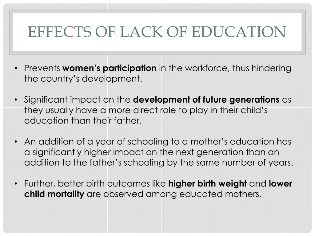 effects of lack of education