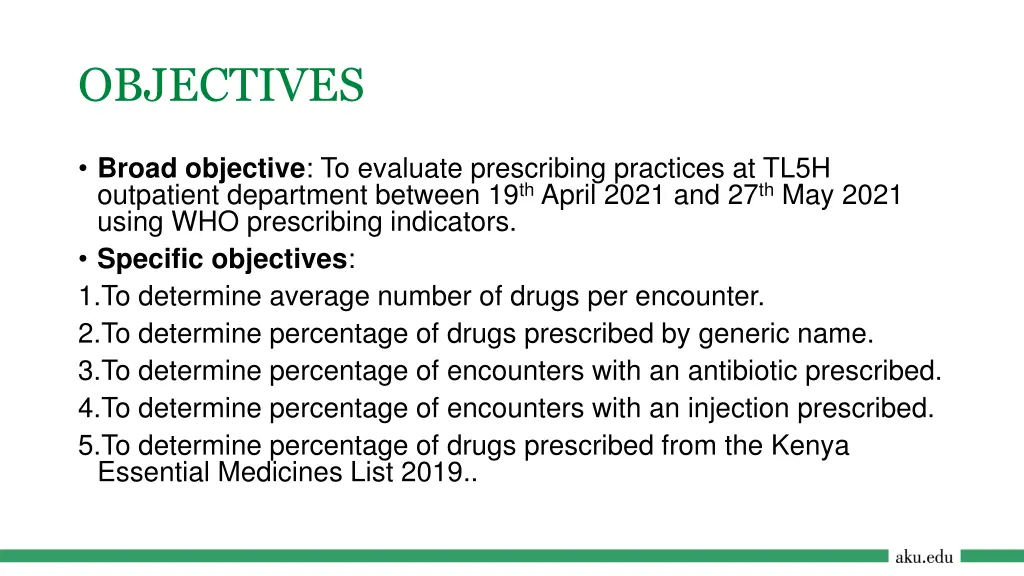 objectives