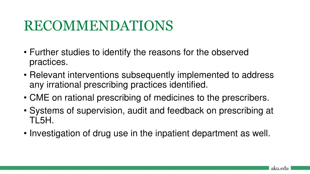 recommendations