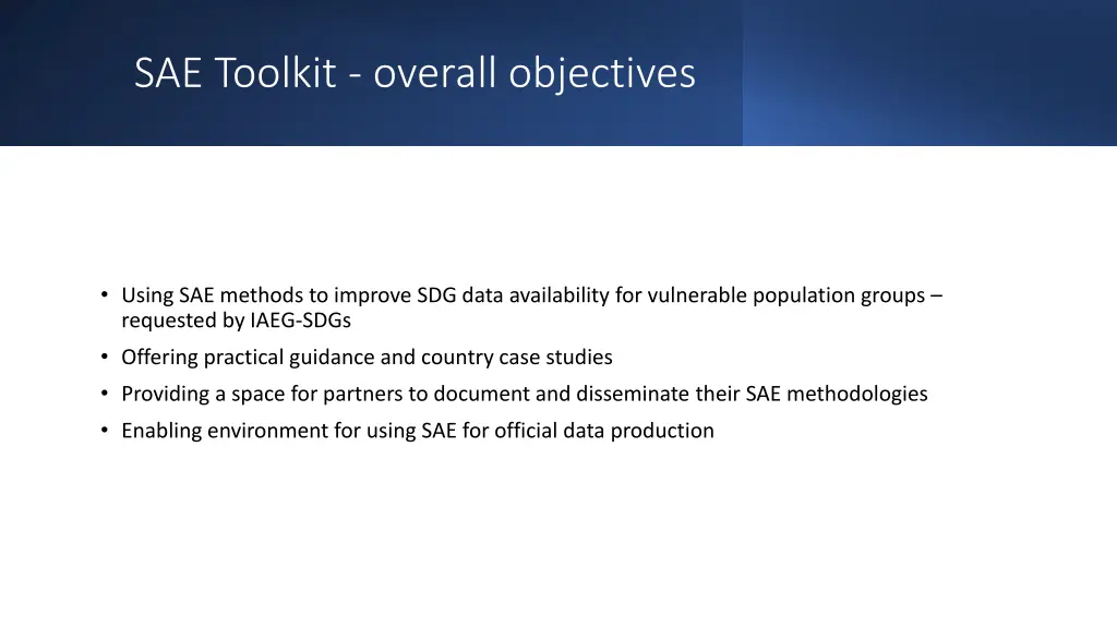 sae toolkit overall objectives