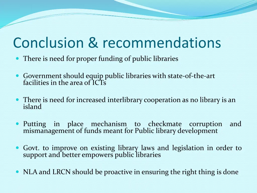 conclusion recommendations