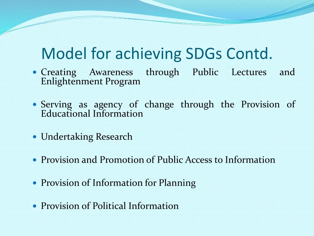 model for achieving sdgs contd awareness through