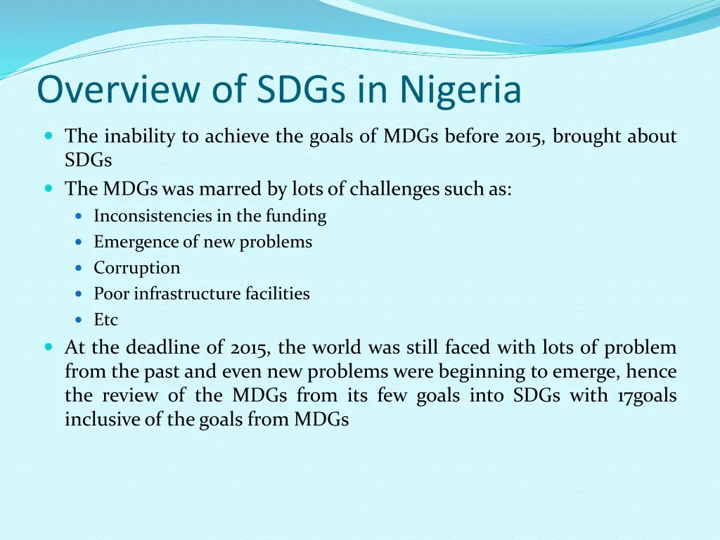overview of sdgs in nigeria