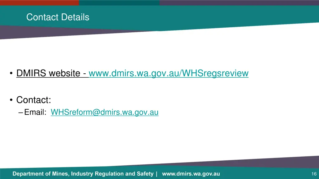contact details
