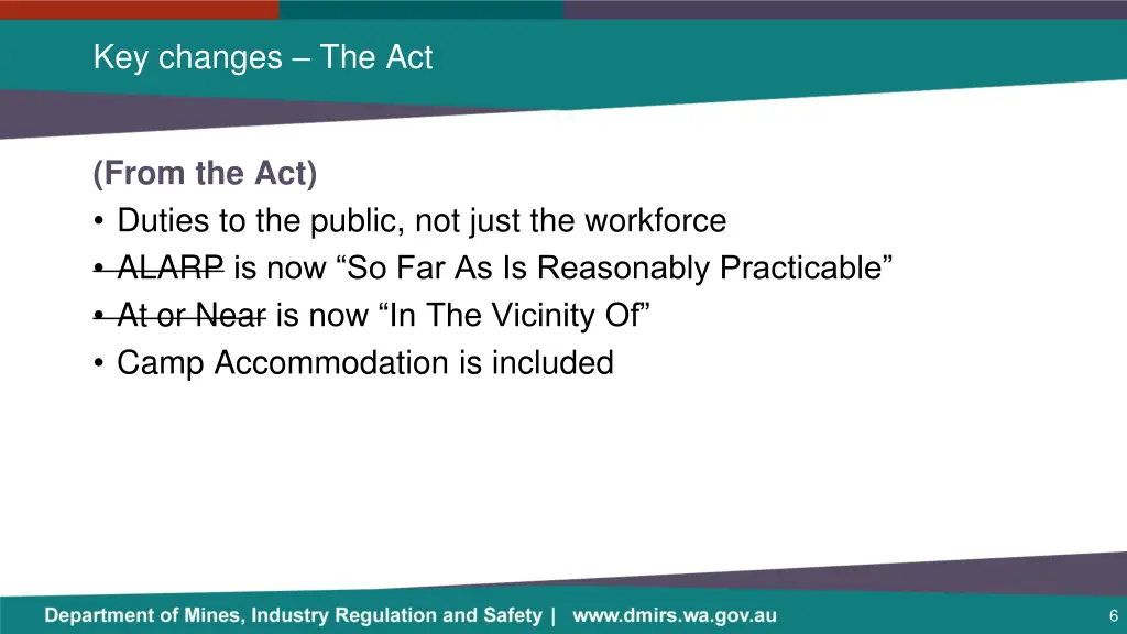 key changes the act