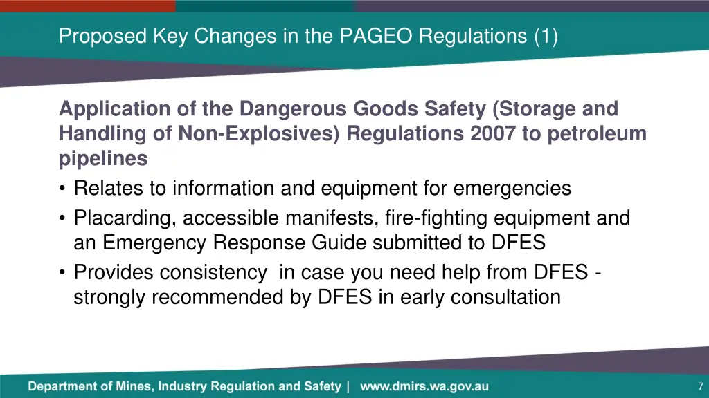 proposed key changes in the pageo regulations 1