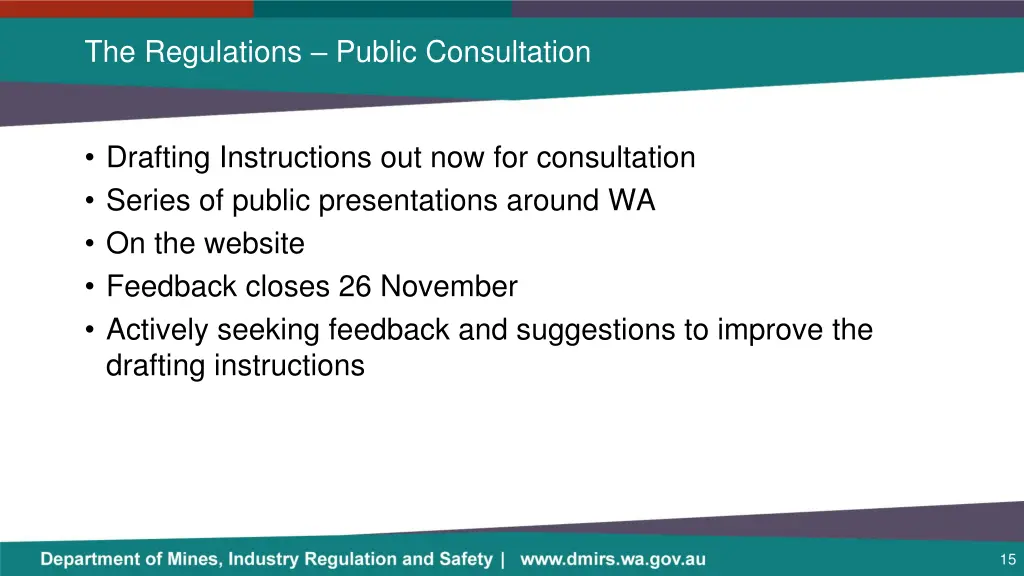 the regulations public consultation