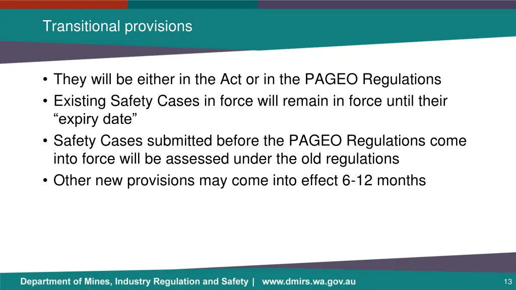 transitional provisions