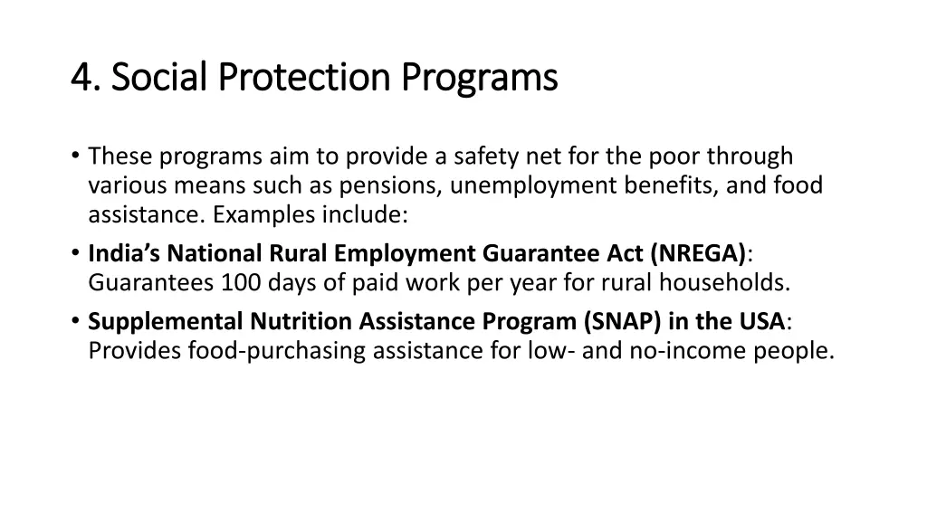 4 social protection programs 4 social protection