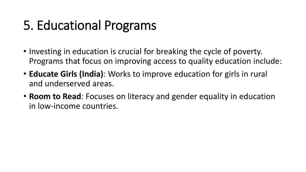 5 educational programs 5 educational programs