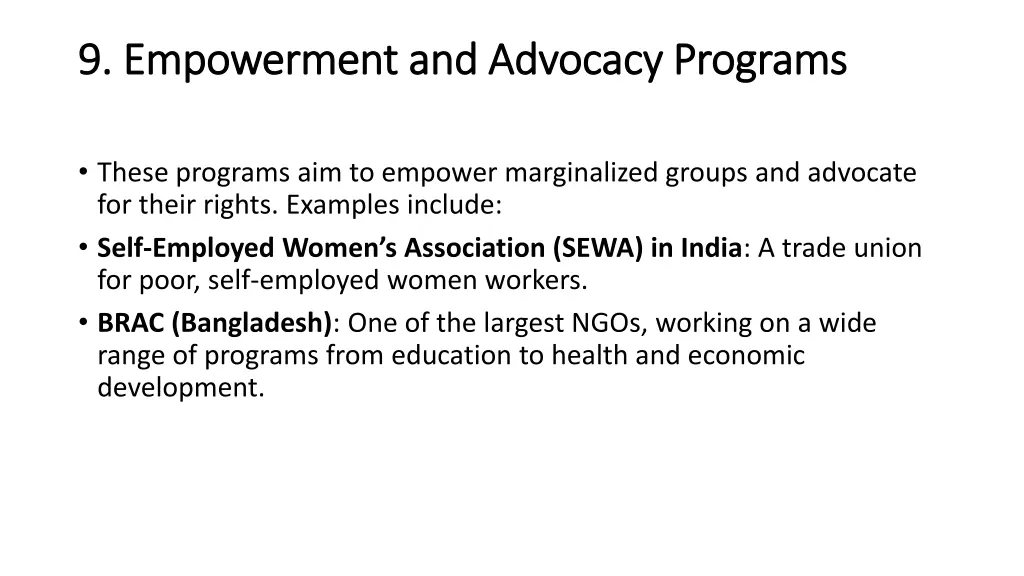 9 empowerment and advocacy programs 9 empowerment