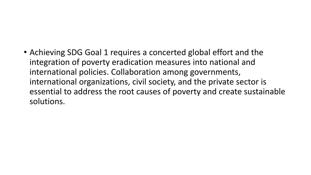 achieving sdg goal 1 requires a concerted global