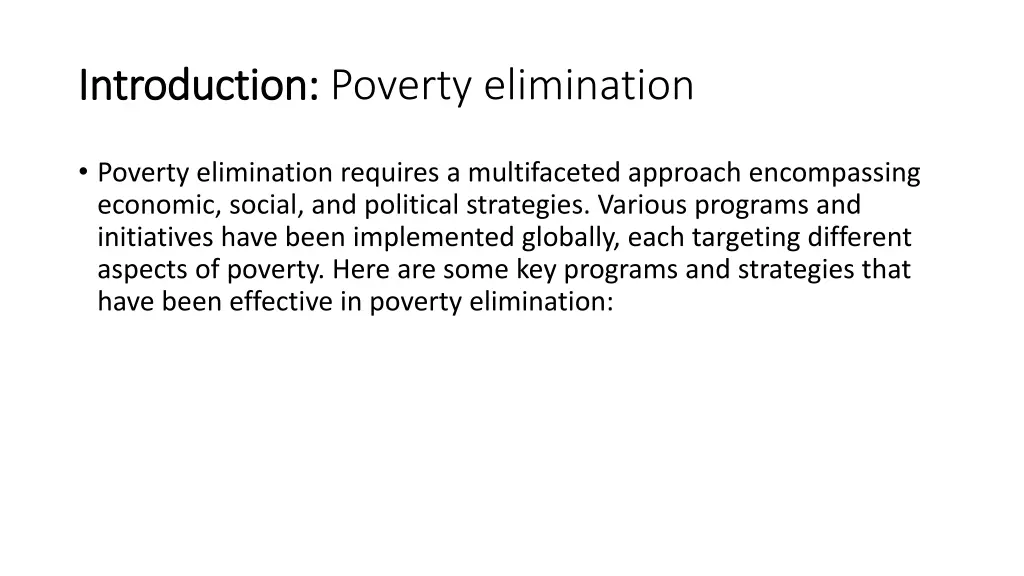 introduction introduction poverty elimination