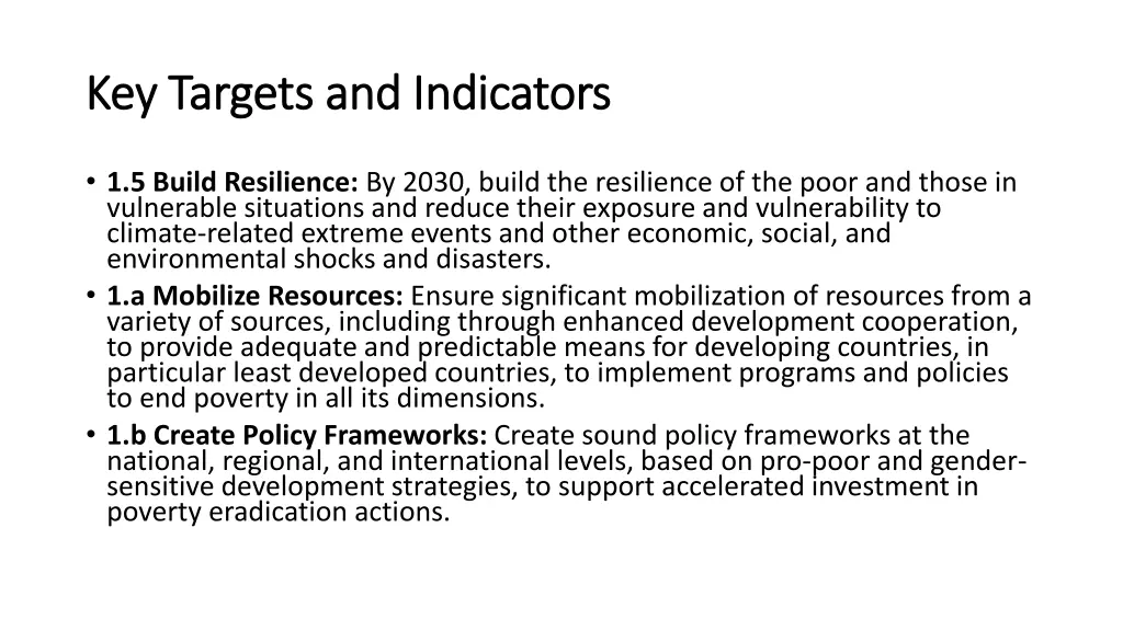 key targets and indicators key targets 2