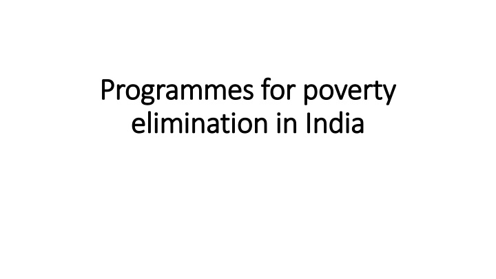 programmes for poverty programmes for poverty