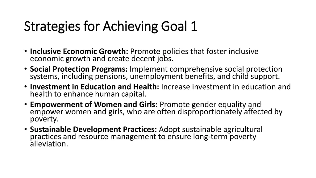 strategies for achieving goal 1 strategies