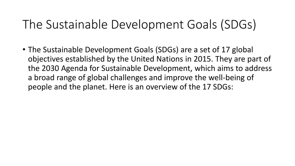 the sustainable development goals sdgs