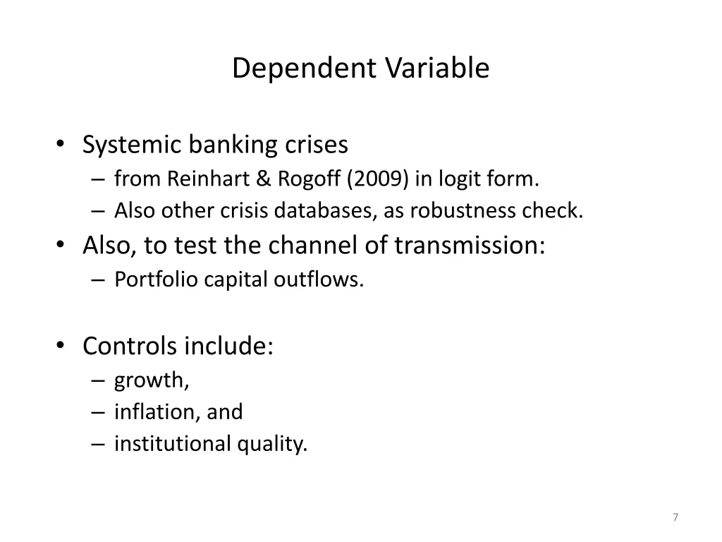 dependent variable