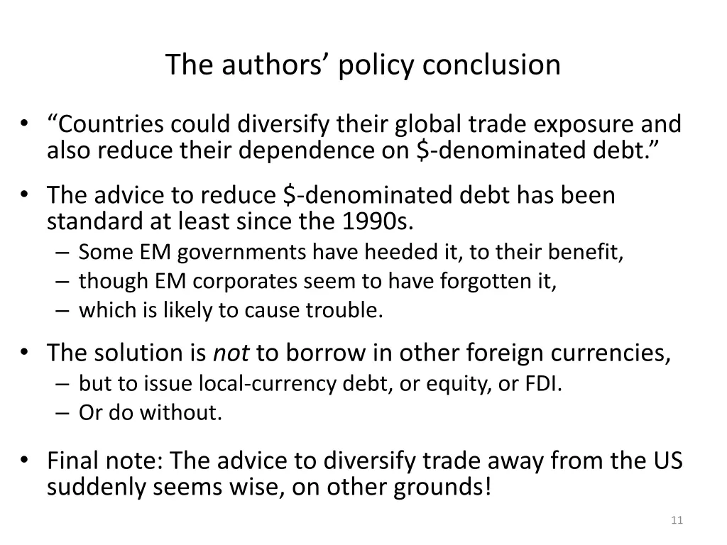 the authors policy conclusion