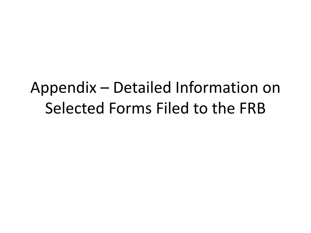 appendix detailed information on selected forms