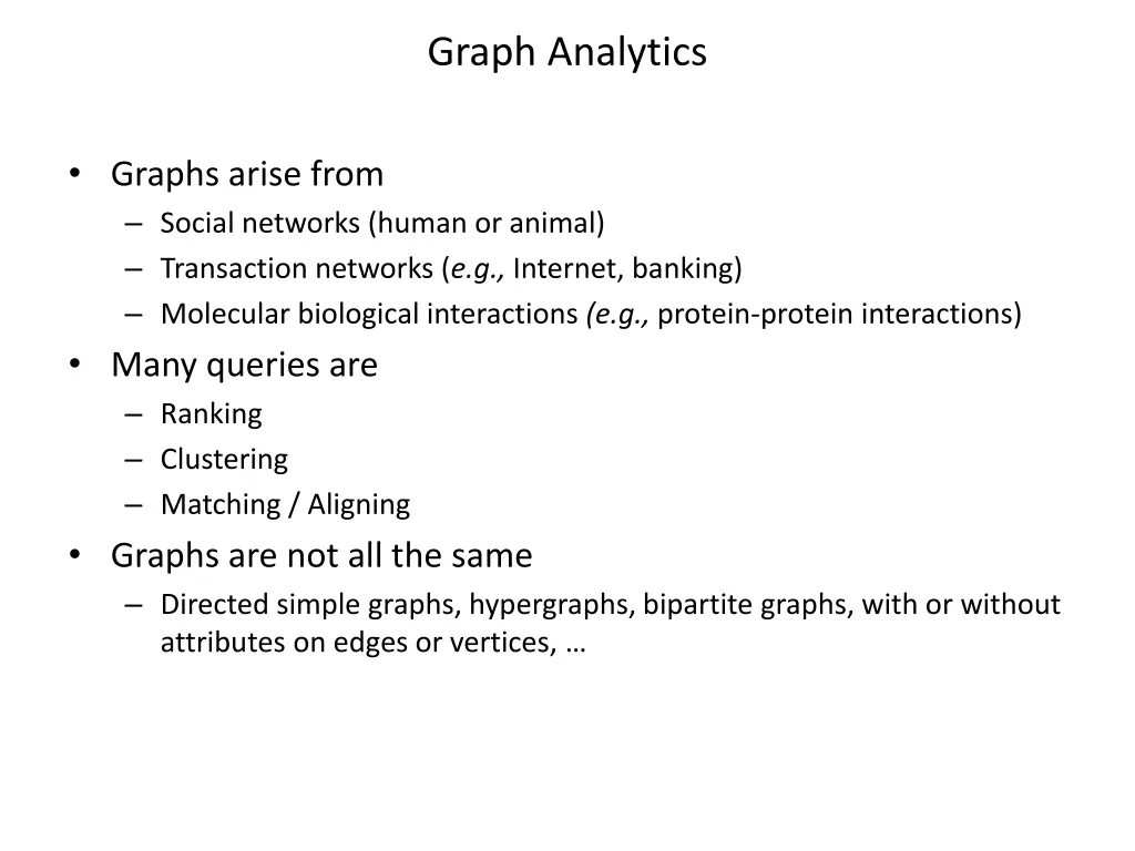 graph analytics