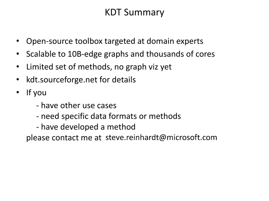 kdt summary