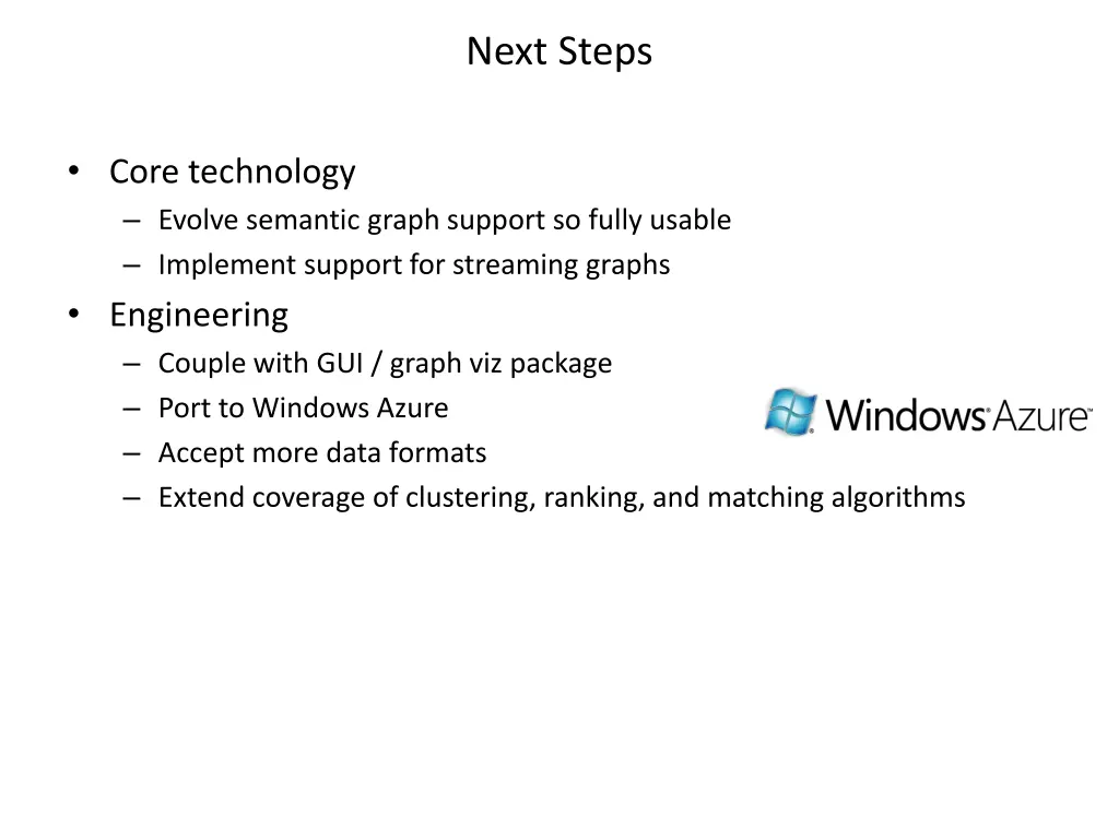 next steps