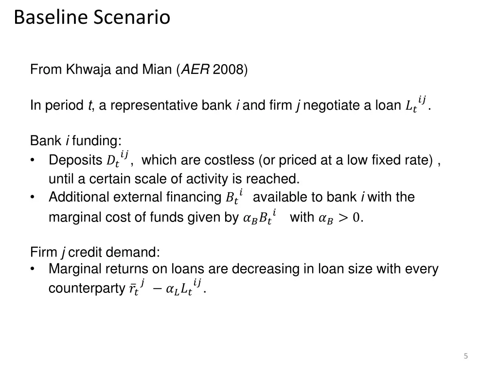 baseline scenario