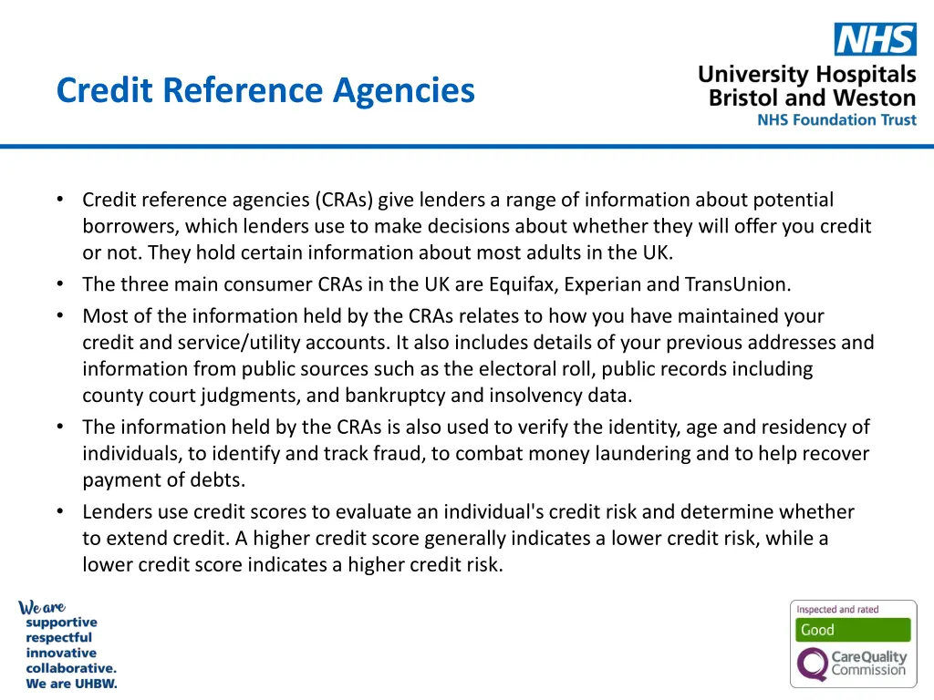 credit reference agencies