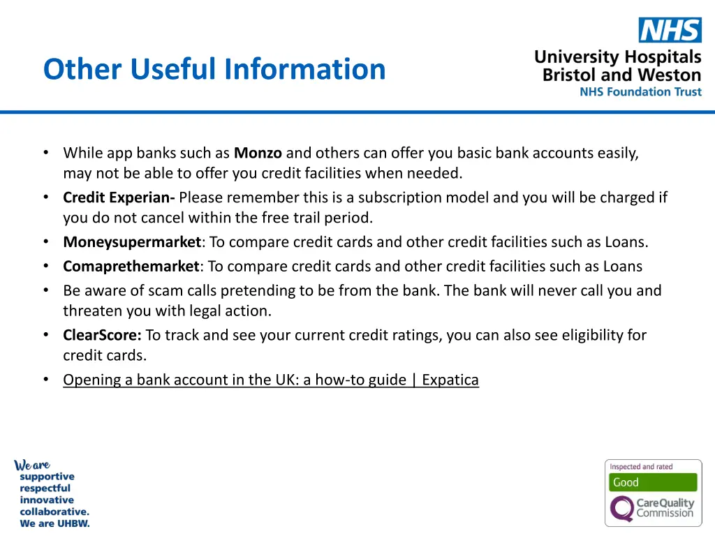 other useful information