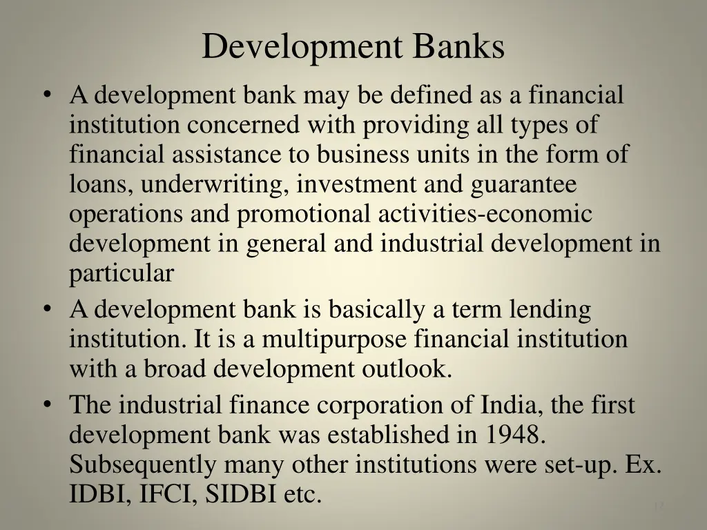 development banks