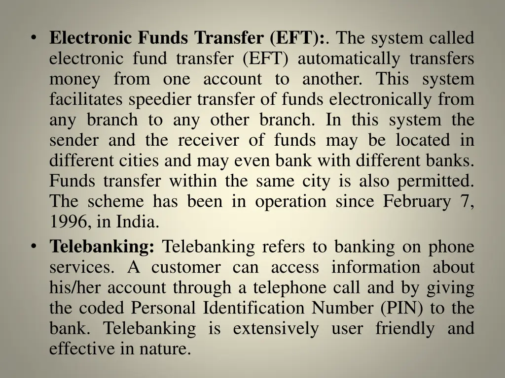 electronic funds transfer eft the system called