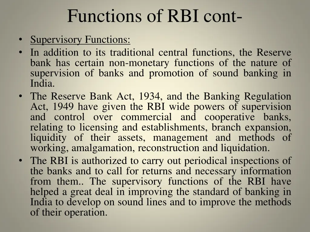 functions of rbi cont 2