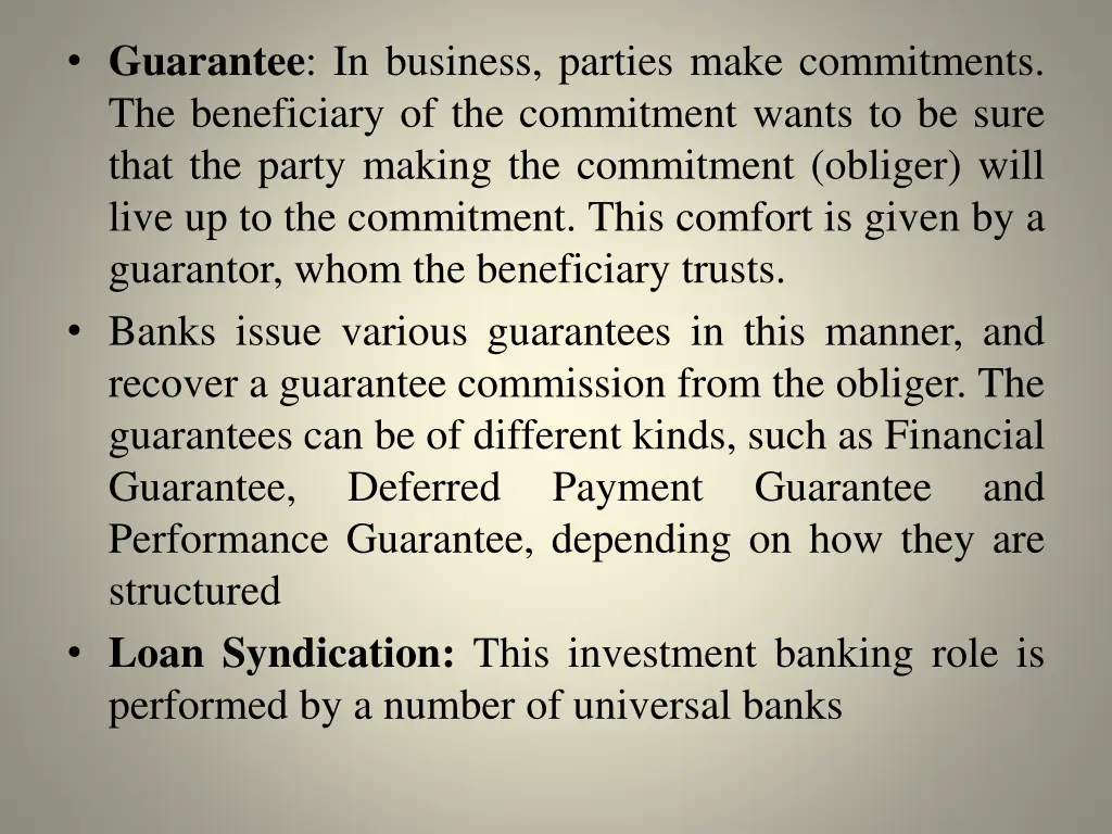 guarantee in business parties make commitments