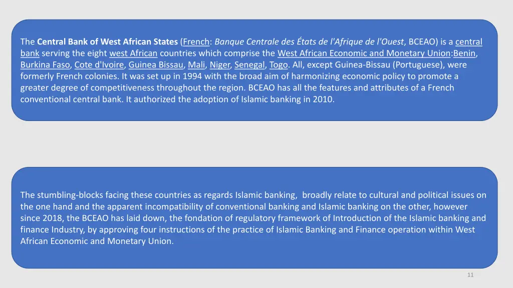 the central bank of west african states french