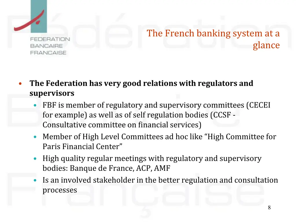 the french banking system at a 2
