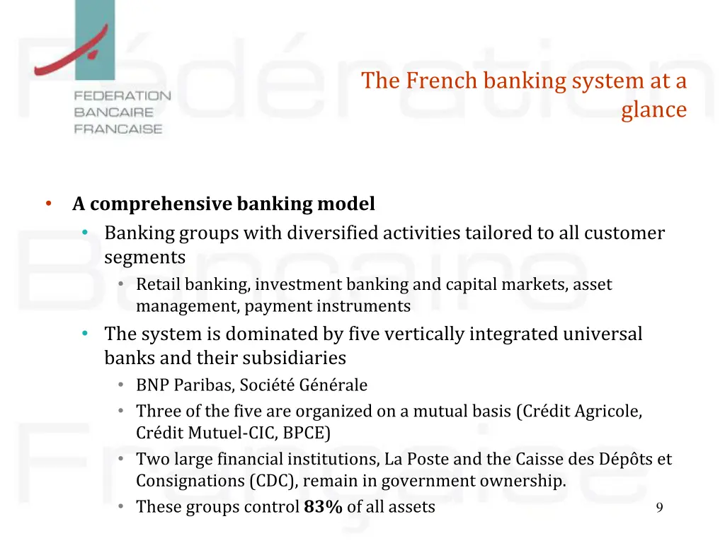 the french banking system at a 3