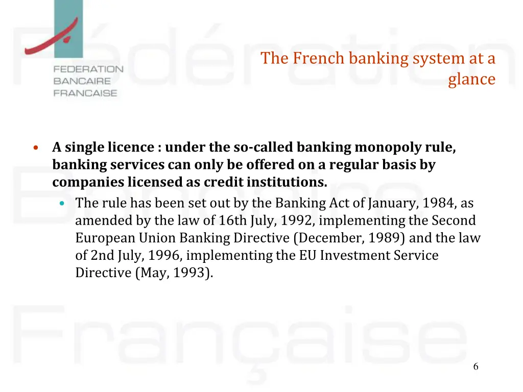 the french banking system at a