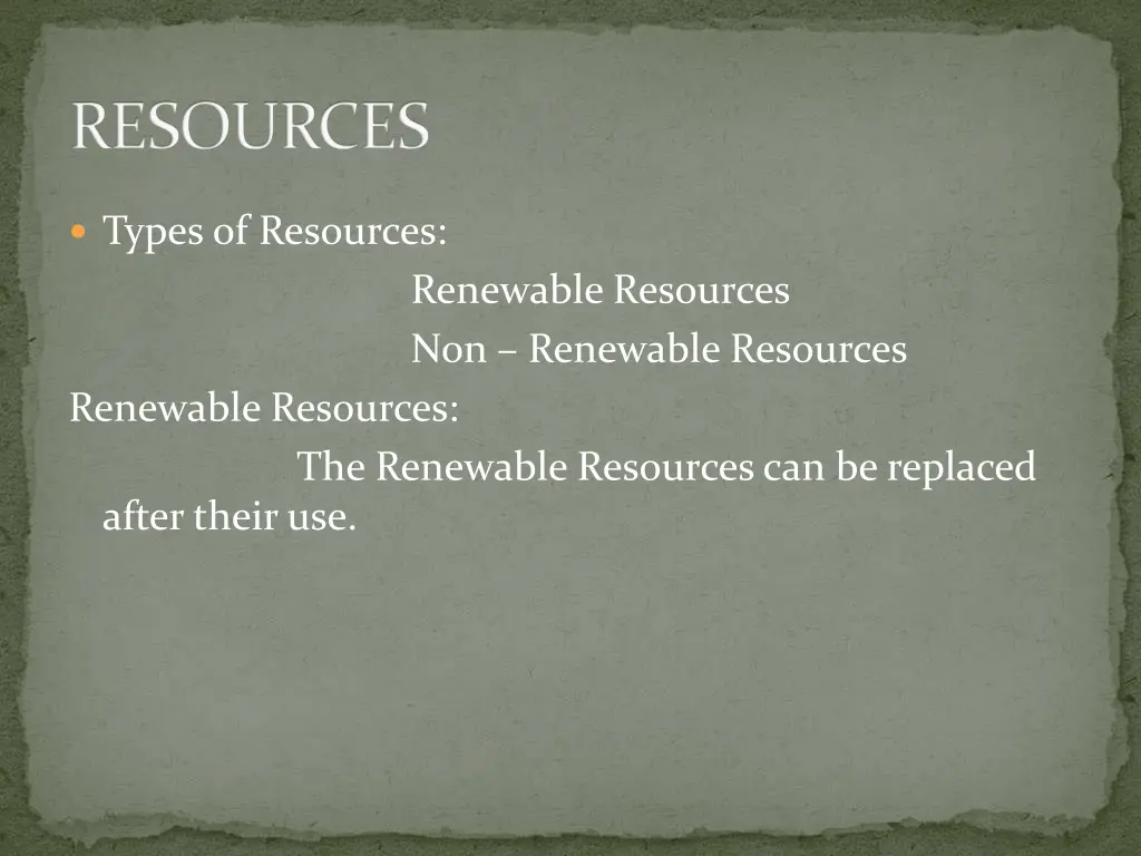 resources